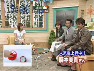 Fujimoto Miki Promoting Romantic Ukare in Morning News August 2002