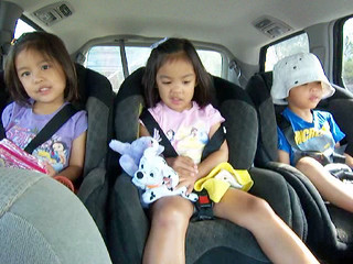 triplets Singing in Car HS Musical2