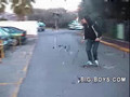 Skater falls off a Chain