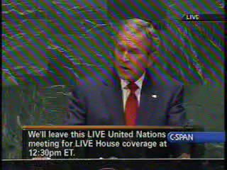 Cut short, President George Bush, Address to 61st General Assembly, United Nations 9/19/2006