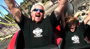 Guy Fieri Rides Tony Hawk's Big Spin Rollercoaster