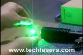 Burning stuff with a 300mW high power green laser from Techlasers