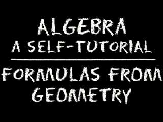 Algebra: Formulas From Geometry