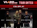 Coldplay August Tour Dates