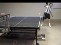 Attacking top/side spin serves w/ long pip