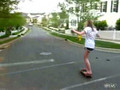 Girl On Skateboard Eats Concrete