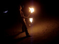 Fire Poi Performance at Burning Man 2007