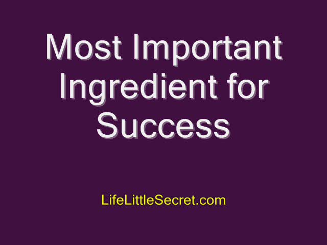 Most Important Ingredient for Success