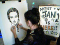 2 handed Caricature of Angelina Jolie by Jan LeComte