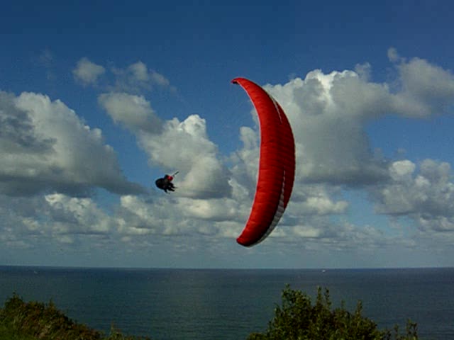 Swooping Paraglider in Laredo, Spain
