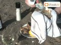 Shucking Oysters at the beach in Ireland