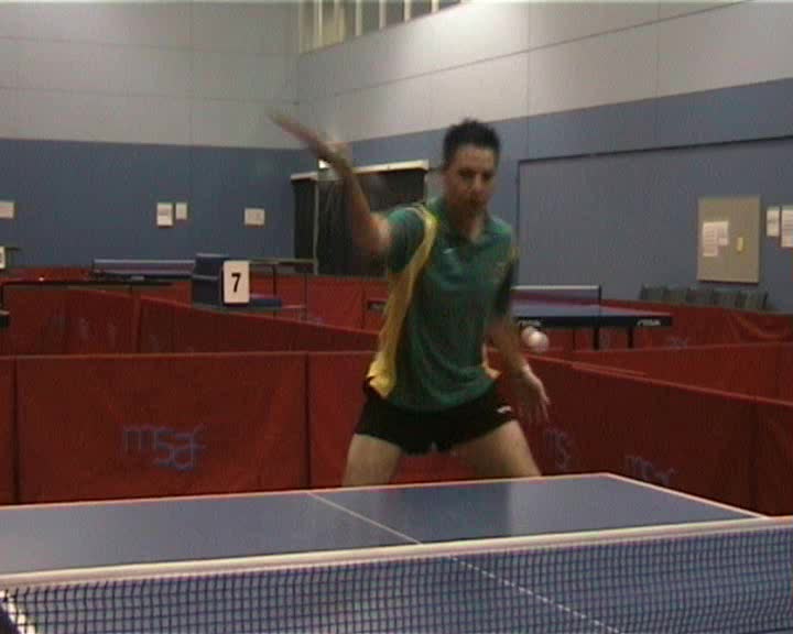 Table Tennis Backhand Topspin Against Block