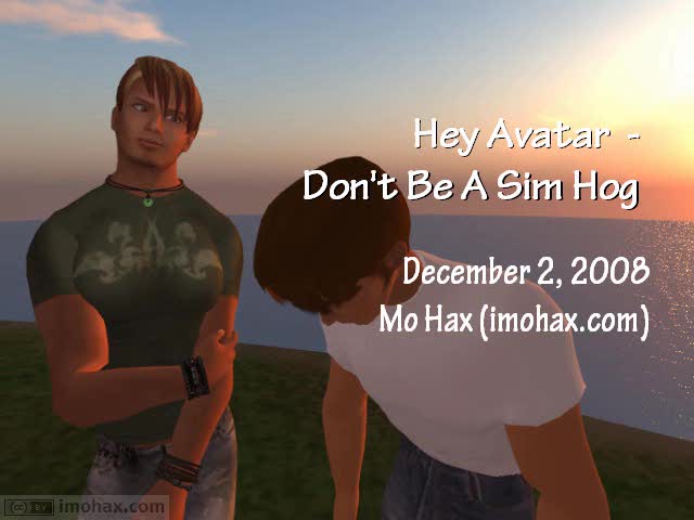 Hey Avatar - Don't Be A Sim Hog