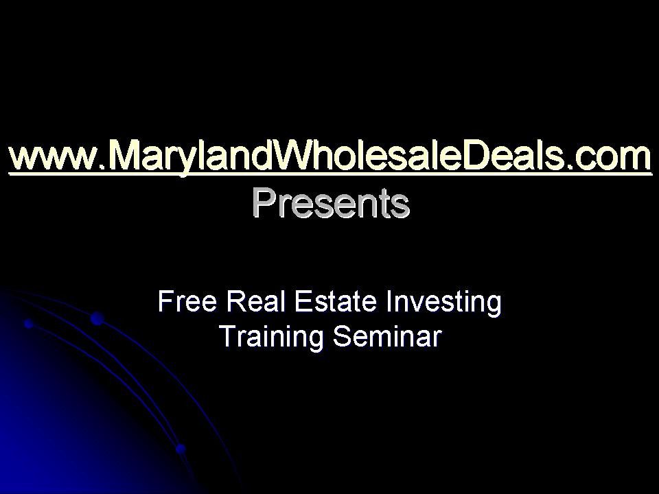 Free Real Estate Investing Training Seminar
