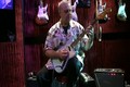Geoff, Playing a New Blue Fender Mustang in the Fender Demob Room at NAMM 2009.