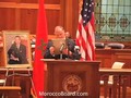 Rasing the moroccan flag over city Hall