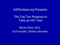 The Top Ten Reasons to Take an HIV Test