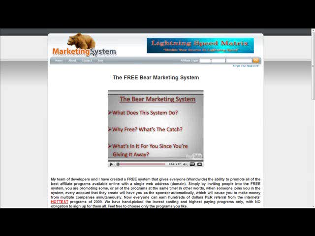 Making money with the free bear marketing system !