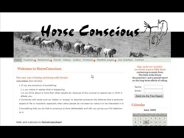 A tour of HorseConscious.com