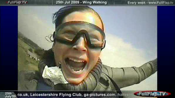 Wing Walking - Vicki eats flies - FullFlap.TV 24thJuly09