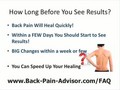 How long does it take to get back pain relief?