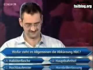 Who wants to be a millionaire FAIL