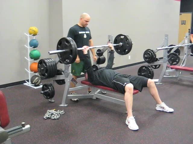 Hockey Training Bench Press with 3 Second Negative