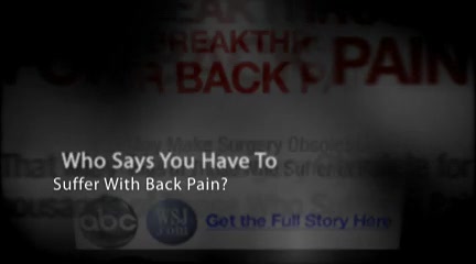 Raleigh: Think You Have To Suffer With Back Pain?