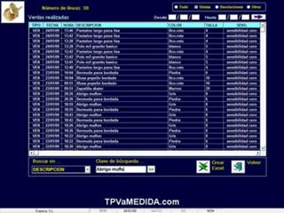Listado de ventas en TPVNet, el TPV que se adapta