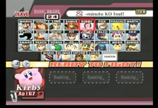Super Smash Brothers Brawl Online Kirby and Link