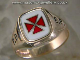 Gold Masonic Knights Templar Ring - Reversible DAJ103