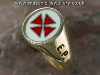 Masonic Ring - Reversible Knights Templar Gold DAJ105