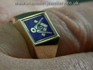 Gold Masonic ring - Reversible DAJ109