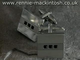 Chrome plated Charles Rennie Mackintosh cufflinks DWA244