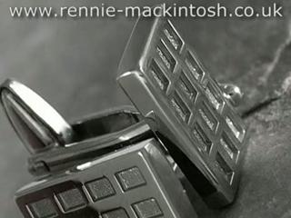 Chrome plated Charles Rennie Mackintosh cufflinks DWA243