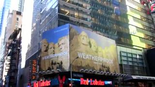 Barack Obama Weatherproof Times Square Billboard updated 