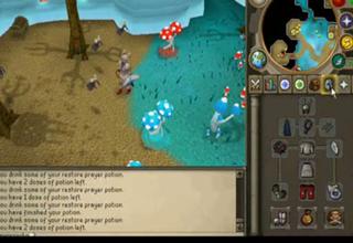Killing Black Dragons In Runescape using Super Anti Fire and Extream Potions