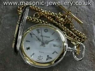 Gold Plated Masonic Pocket Watch DAJ127