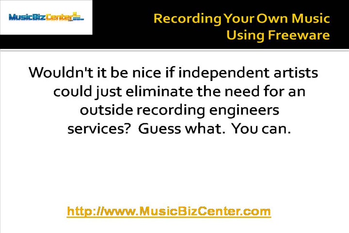 Recording Your Own Music Using Freeware