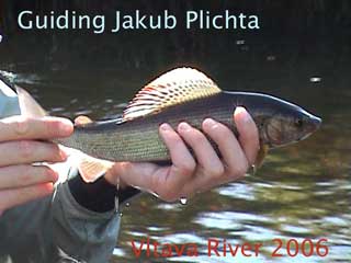Guiding Jakub Plichta, Vltava River, Oct 2006