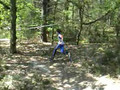 Cool orienteering video. Young boy running through the forrest.