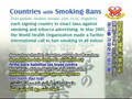 Countries with Smoking Bans