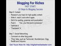 Blogging For Riches