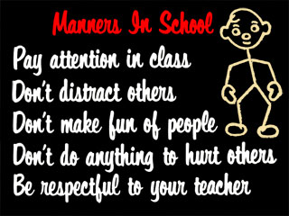 Manners In School