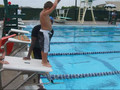 Block start all swimmers Slow Mo