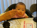 Abby eating solids