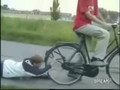 Bike Tows Guy On Skateboard