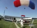 Skydiver Lands On Golf Cart
