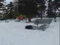 Snowboarder falls