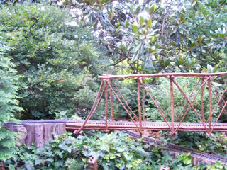 Model Railroad with Trestle over a footpath